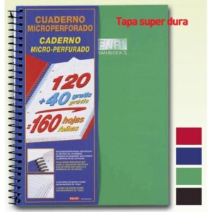Cuaderno Enri Folio 160 H Rayado Tapa Extradura