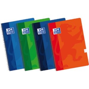 OXFORD CUADERNO 80 HOJAS TAPA DURA FORMATO FOLIO CUADRICULA 4X4 CON MARGEN