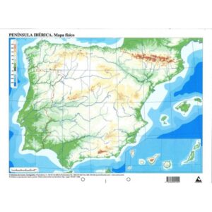 Mapa Mudo Físico de la Península Ibérica