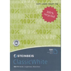 Paquete Din A4 500 Hojas Papel Reciclado Steinbeis 80 Grms.