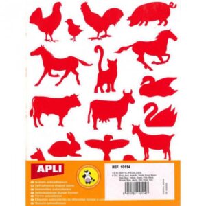 Gomets Apli Animales Granja 12 Hojas