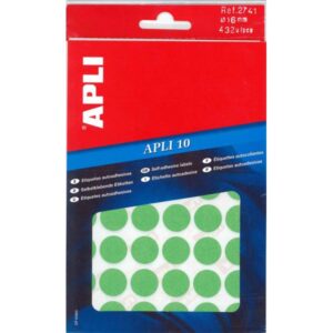 ETIQUETA APLI 2741 EN SOBRE DE 16MM VERDE