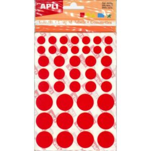 ETIQUETA APLI GOMETS DE FIGURAS SURTIDAS COLORES 20 HOJAS