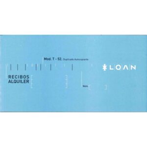 TALONARIOS DE RECIBOS DE ALQUILER LOAN MOD.T-52