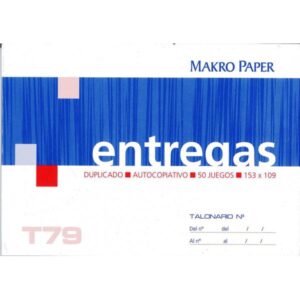 Talonarios Entregas Makro Paper 147×109 Apaisado Duplicado Papel Autocopiativo