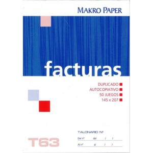 Talonarios Facturas Makro Paper 146×204 Natural Duplicado Papel Autocopiativo