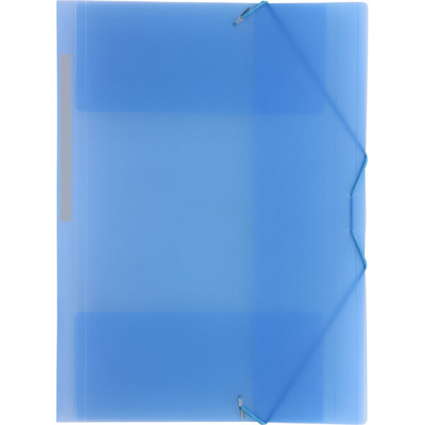 CARPETA GOMAS CON 3 SOLAPAS PP TRANSLÚCIDO FOLIO AZUL SOFT