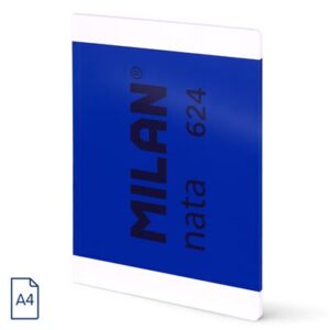 Cuaderno A4 encolado, papel cuadriculado, 48 hojas de 95 gr/m, colección MILAN nata 624 since 1918, Azul