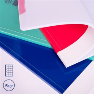 Cuaderno A4 encolado, papel cuadriculado, 48 hojas de 95 gr/m, colección MILAN nata 624 since 1918, Azul