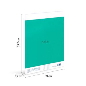 Cuaderno A4 encolado, papel cuadriculado, 48 hojas de 95 gr/m, colección MILAN nata 624 since 1918, Verde