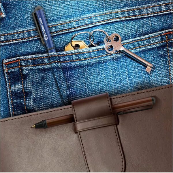 Mini Bolígrafo Dynamic Colors, Especial Para Llevar en Tu Cartera o Agenda – Cierre por Mecanismo de Giro con Clip y Cuerpo Metálico, Tinta Azul en Caja Individual - Imagen 9
