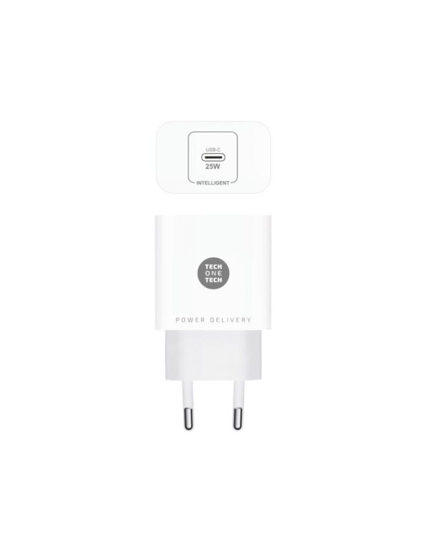 Cargador de Pared Tech One Tech TEC2264 - 1xUSB Tipo-C - 25W - Blanco