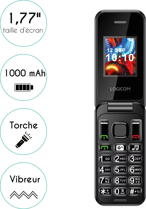 Logicom fleep 450 móvil básico 4g 1.77" ds bt negr