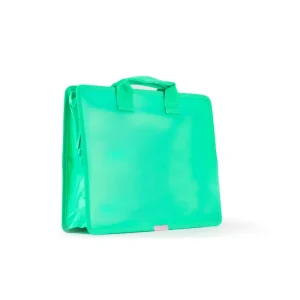 Maletin con cremallera color verde 360x260x90mm