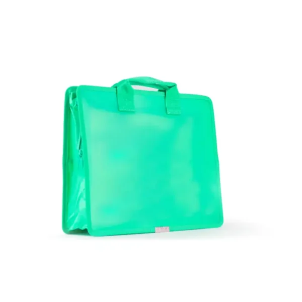 Maletin con cremallera color verde 360x260x90mm