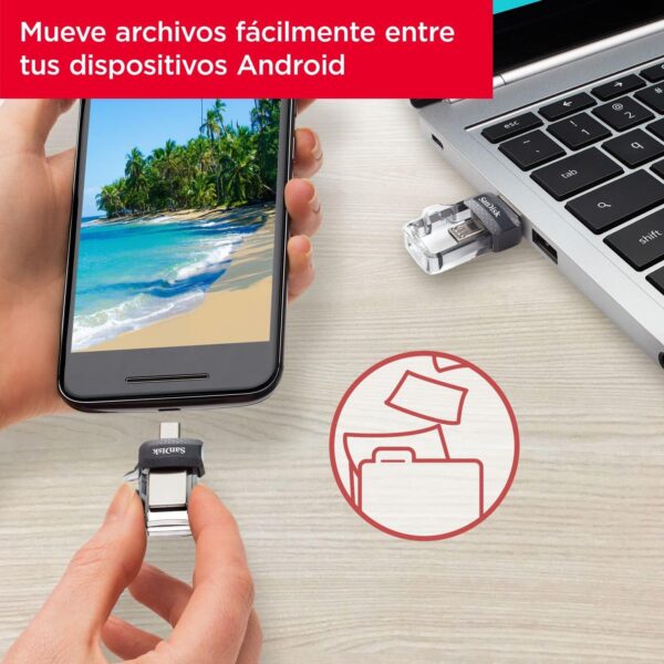 Pendrive OTG Sandisk 32Gb, Dual USB 3.0 - Imagen 5