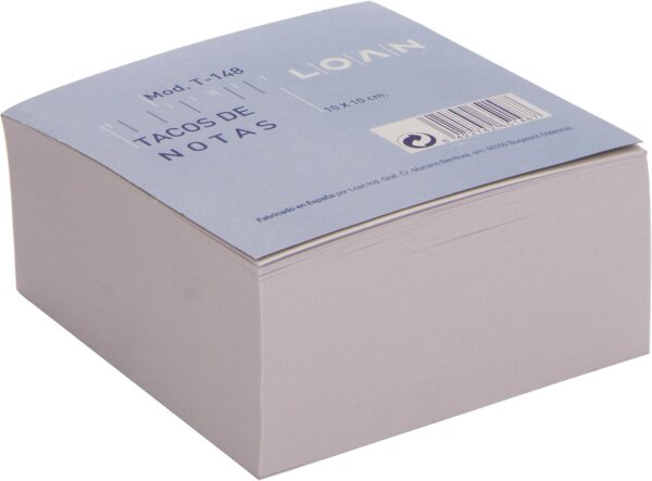 Taco de notas Loan - 10 x 10 cm - 500 hojas - Color blanco