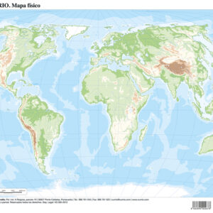 Mapa Planisferio A4 Fisico Mudo