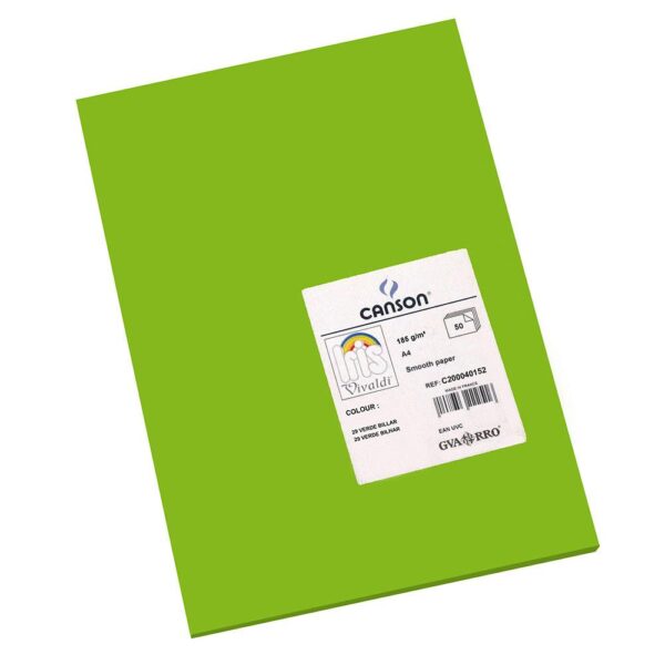 Cartulina A4 Verde billar, Canson Guarro