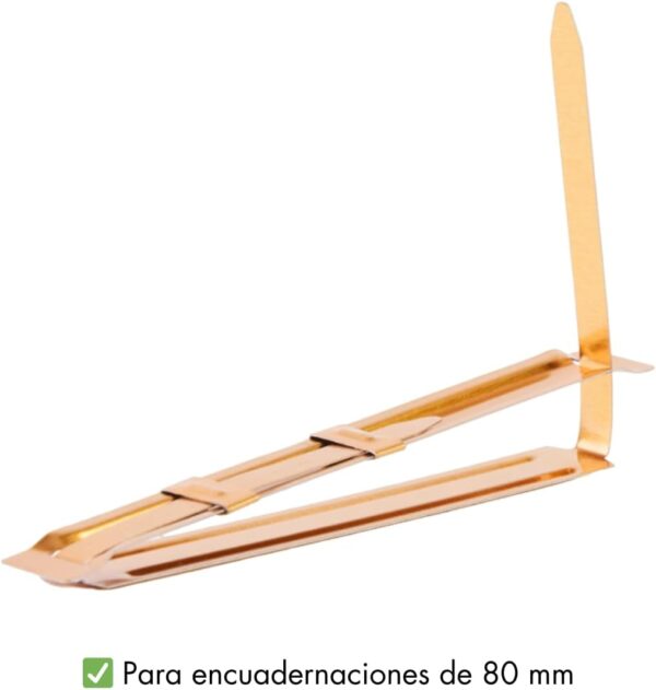 Fasteners Metálicos Dorados para Encuadernación - Con Lengüeta y Pasador - Imagen 3