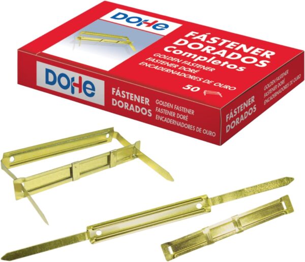 Fasteners Metálicos Dorados para Encuadernación - Con Lengüeta y Pasador