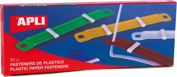 Encuadernador fastener plástico, colores surtidos