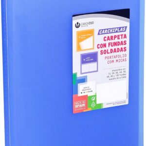 Carpeta Carchiplas Book de 50 fundas, color azul