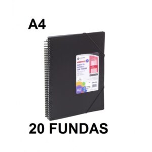 CARPETA 20 FUNDAS A4 ESPIRAL ARCHIVEX STAR NEGRO