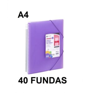 CARPETA 40 FUNDAS A4 ESPIRAL ARCHIVEX STAR VIOLETA
