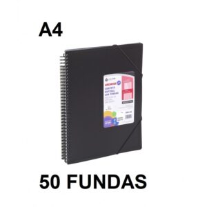 CARPETA 50 FUNDAS A4 ESPIRAL ARCHIVEX STAR NEGRO
