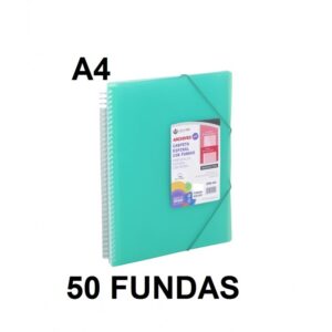 CARPETA 50 FUNDAS A4 ESPIRAL ARCHIVEX STAR VERDE