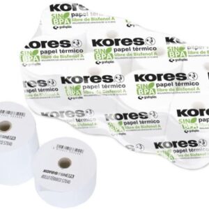 ROLLO DE PAPEL TÉRMICO KORES SIN BISFENOL DE 80X80X12
