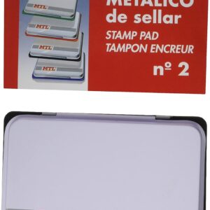 Tampón metálico de sellar, 109 x70 mm, color Azul