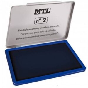 Tampón metálico de sellar, 109 x70 mm, color Azul