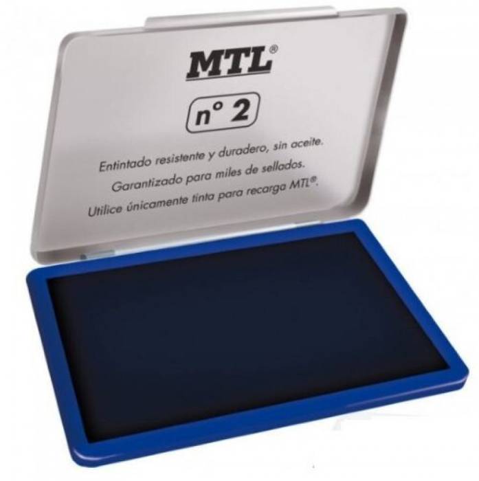 Tampón metálico de sellar, 109 x70 mm, color Azul - Imagen 2