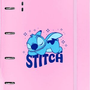 Carpeblock STITCH OHANA tamaño folio con 4 Anillas de 35 mm, con Recambio, con 100 Hojas A4