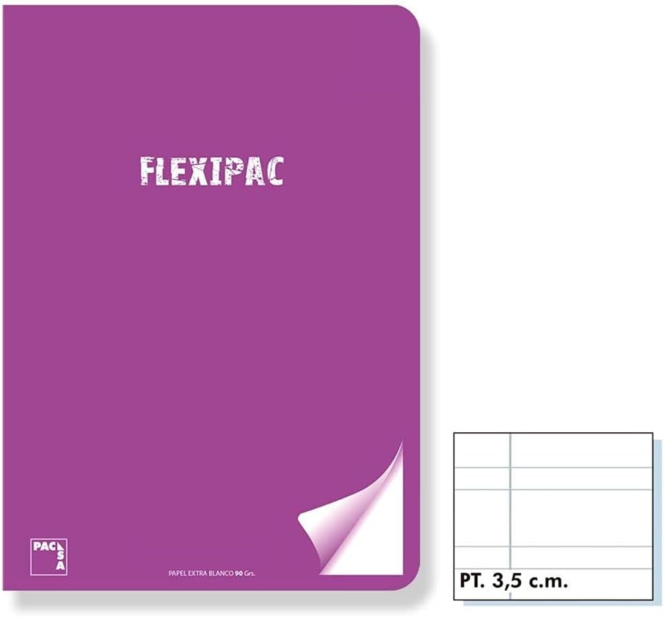 Cuaderno Plastic Flexipac 48 hj A5 Pauta 3,5-90g - Imagen 2